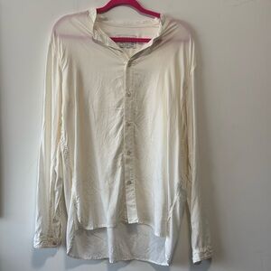 A Kind Of Guise Off White Ivory Button Down Shirt in Size Medium 100% Lyocell
